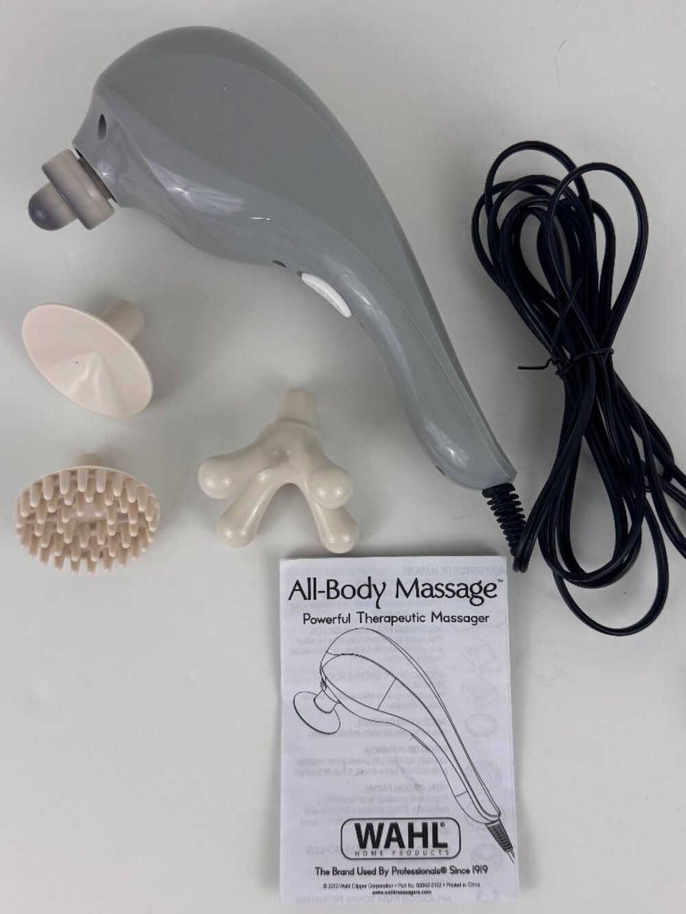 2013 WAHL All-Body Massage Powerful Therapeutic Massager 4 Attachments 9' Cord